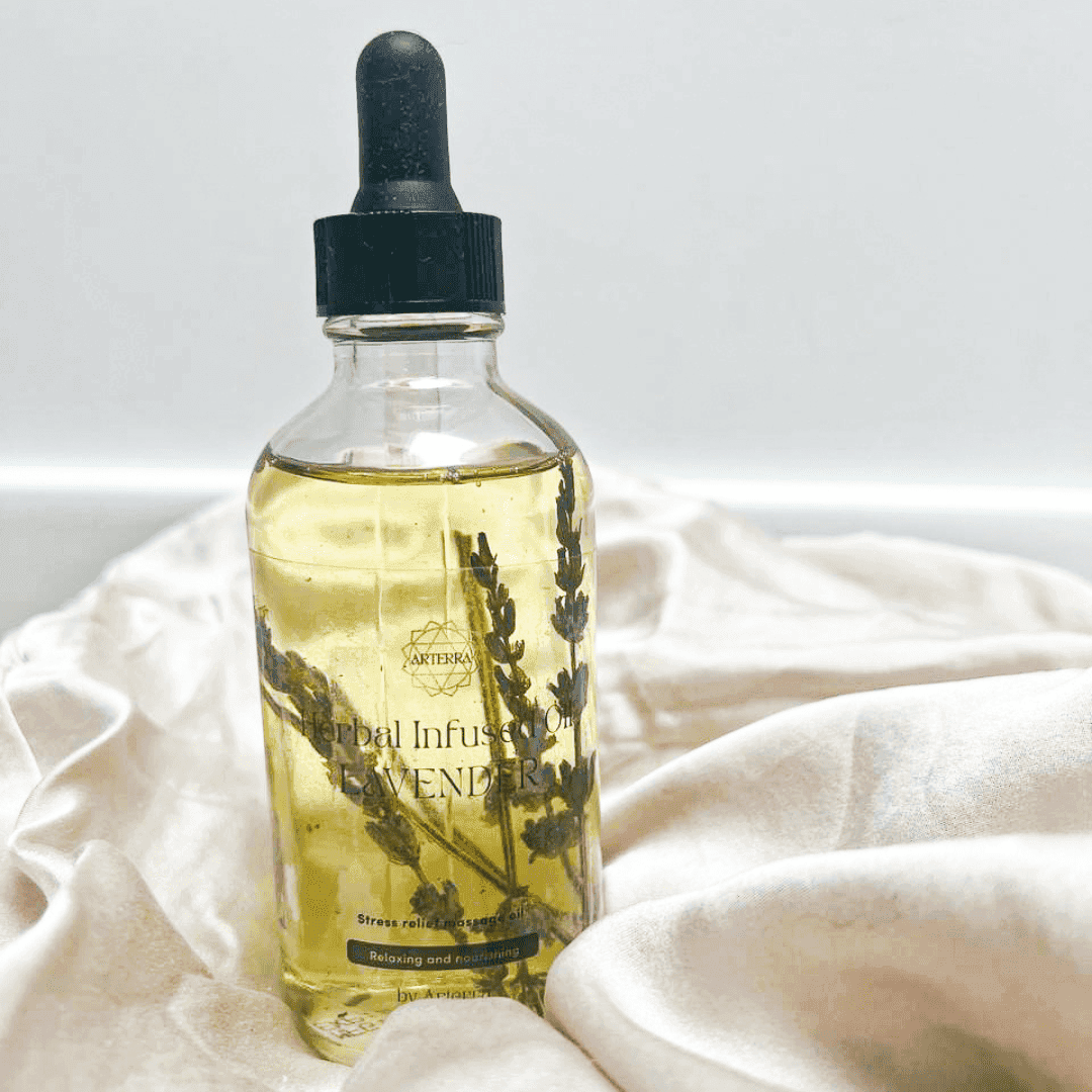 Herbal Infused Organic Lavender Stress Relief Body Massage Oil