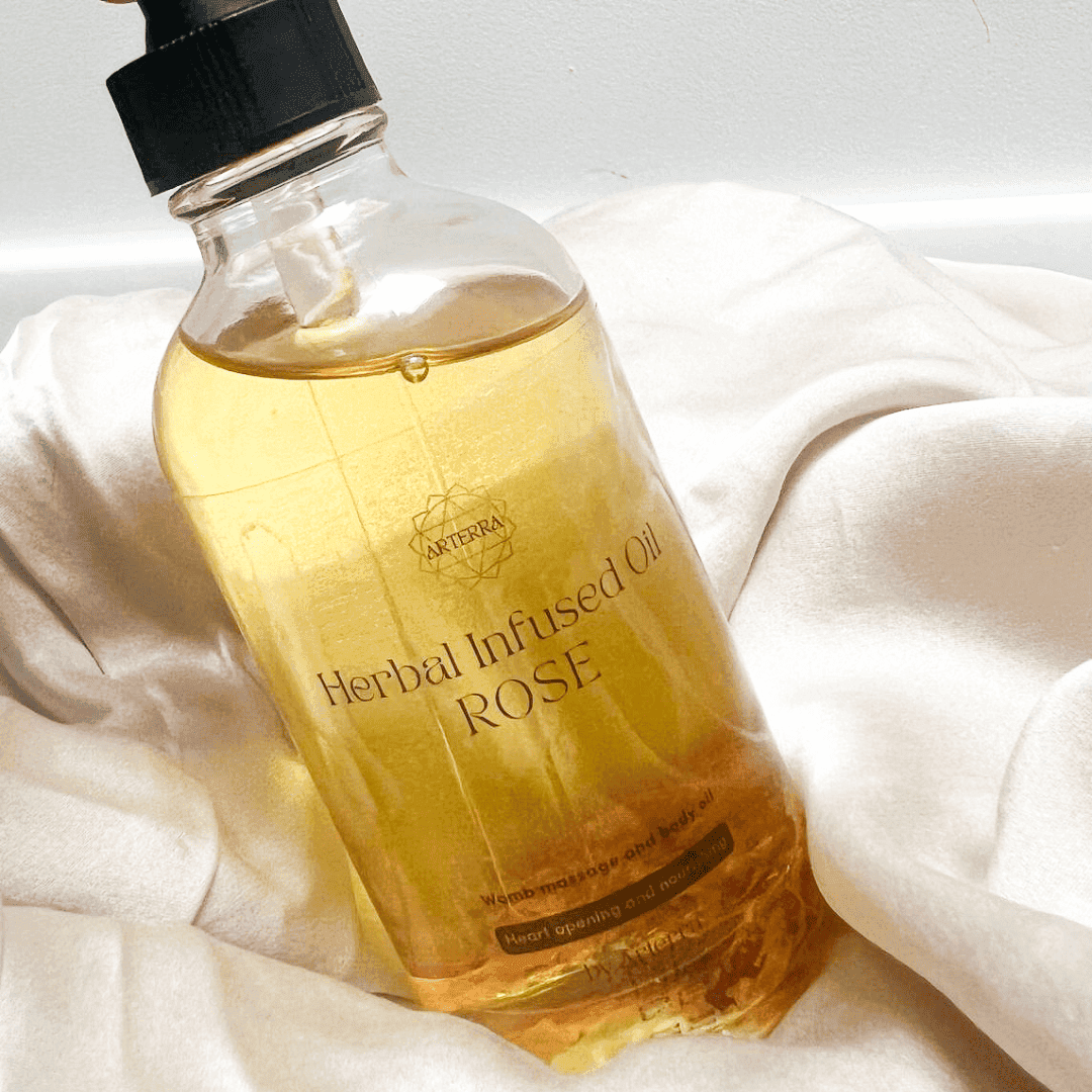 Herbal Infused Organic Rose Oil Womb Body Massage Oil