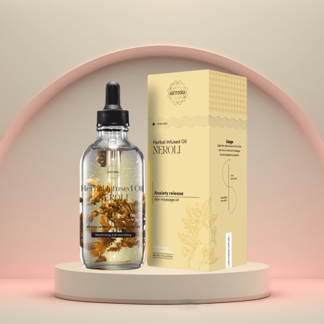 Herbal Infused Organic Neroli Anxiety Release Massage Oil