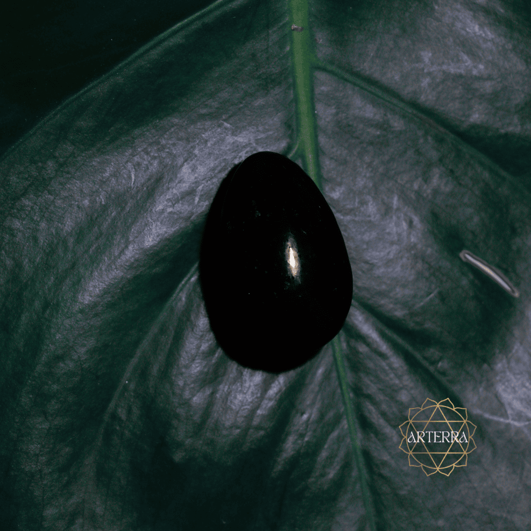Obsidian yoni egg size m undrilled